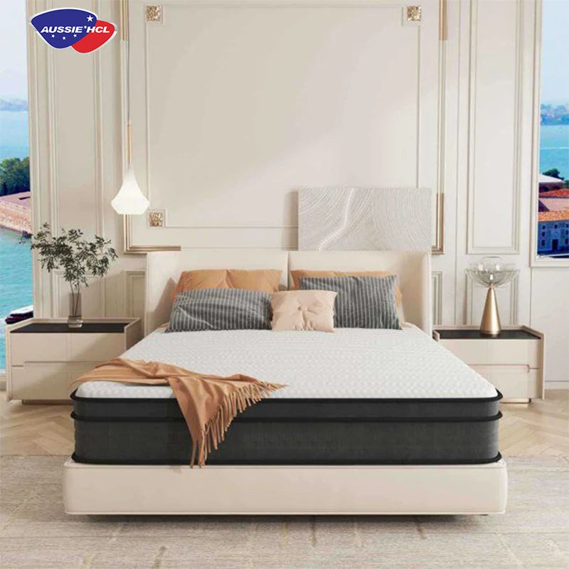 Modern Style Fireproof High Quality Low Price Foldable Mattress king Single Hotel Full Size Soft Gel Foam Pocket Spring Mattress