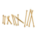 20pcs Stainless Steel Gold Color Round Rod Double Hole Connectors for DIY Jewelry Earrings Supplies Bracelet Accessories