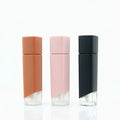Yueshunxing 5ml Liquid Lipstick Packaging Custom Label square Unique clear  Window Chocolate Lip Gloss Tube with Wand