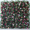 Wholesale Factory Customized Lower Price Roll up White Pink Rose Silk Panels Backdrop Artificial Flower Wall Wedding Decoration