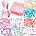 Bulk Package Half Round Smooth Mermaid Colored Mixed Size Glass Rhinestone for Decoration