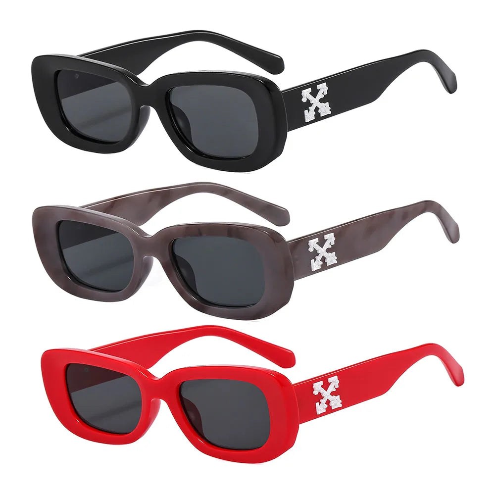 Wholesale Women's Designer Sunglasses Luxury Famous Brands Square Rectangle Shades Stylish Small Frame Black White Gold Gray PC