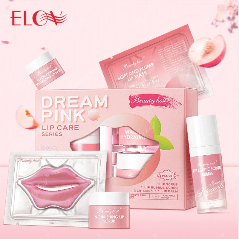 Lip Exfoliating Scrub Factory Wholesales Natural Organic Repair Lip Mask 5 Piece Lip Care Travel Set Series