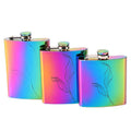 Gradient Iridescence Whisky Wine Pot 8 OZ Female Flagon Rose Gold Woman Stainless Steel Colourful Rainbow Hip Flask