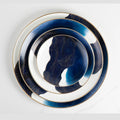 Wholesale Blue with Gold Rim Porcelain Dinner Plate Set
