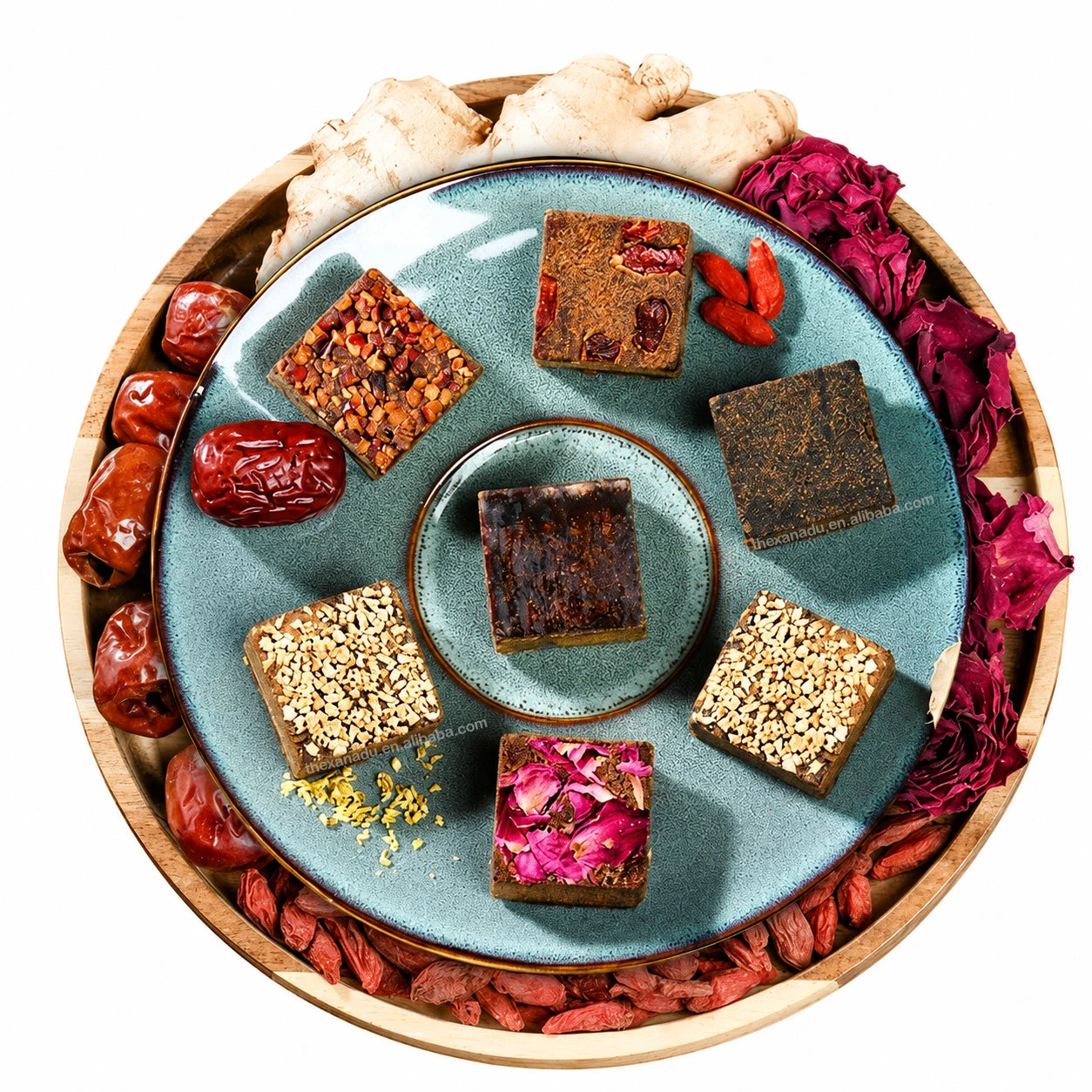 Brown Sugar Cubes 8 Flavors Osmanthus Rose Goji Ginger Rose Jasmine Chrysanthemum Mix15g Handmade Individual Bag Qi Blood Tea