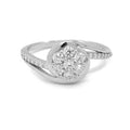 Zircon Setting Wedding Engagement Gift Cluster Stylish Ladies Dainty 925 Vintage Fine Silver Fashion Jewelry Luxury Flower Rings