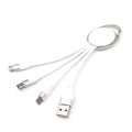 Gift Set Promotional Macaron Multi-Functional  Mobile Phone LED 3 in 1 Keychain Charging USB Cable With Carabiner