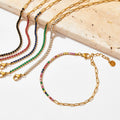 Exquisite Jewelry Wholesale Stainless Steel Zircon Bracelet 18K Real Gold PVD Plated Dainty Bracelet
