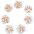 Alloy Flower Shaped Buckle with Pearl and Rhinestone Glass Material for DIY Wedding Decorations