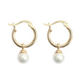 Dainty Elegant Korean Fine Jewelry Pearl Earrings Drop 925 Sterling Silver Pearl Hoop Earrings for Women Gold Plated