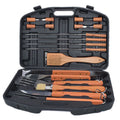 18 Pieces Outdoor Portable Stainless Steel BBQ Camping Picnic Barbecue Grill Set Cleaning Brush Tools Accessories