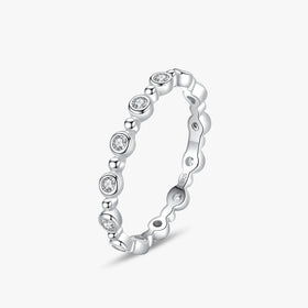 Ailmay Real 925 Sterling Silver Stackable CZ Ring Fashion Simple Heart Clear Zircon Finger Ring Fine Female Fashion Jewelry