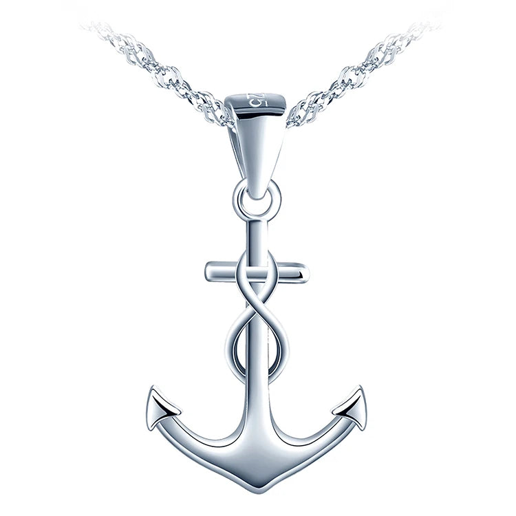 Infinity Symbol Anchor Style Combination 925 Sliver Jewelry Necklace Pendant for Woman
