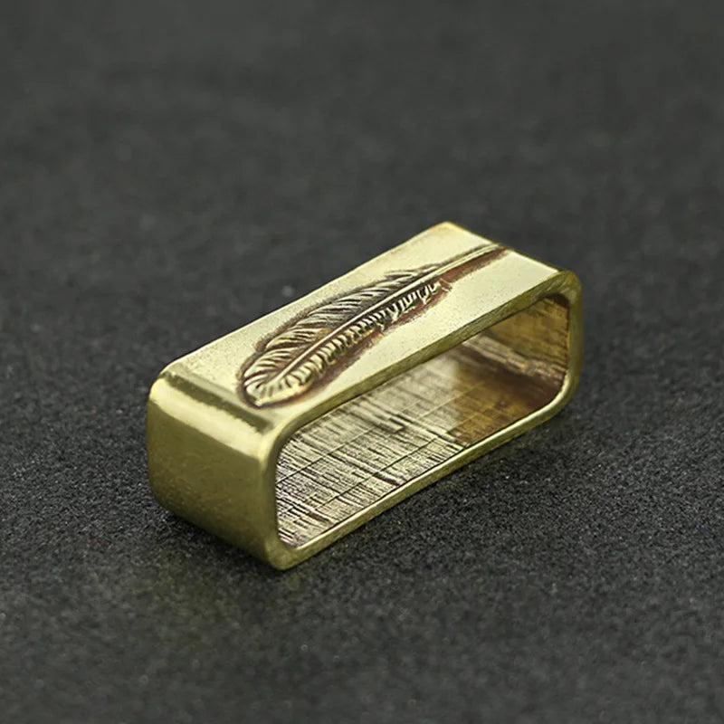 Cheap Wholesale  Hand Carved Men's Pure Copper Belt Buckle Ring Plate Buckle Feather Solid Belt Accessories