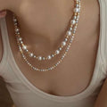 Two Optional Beautiful Artificial Pearl Jewelry Necklaces 40+5cm Long with 4mm and 4+6+8mm Mixed Colors Beads Chain Type