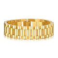 High Quality Stainless Steel Jewelry 18K Gold PVD Plated Watch Band Bracelet Rapper Jewelry Men Bracelet Punk Hip-hop Jewelry