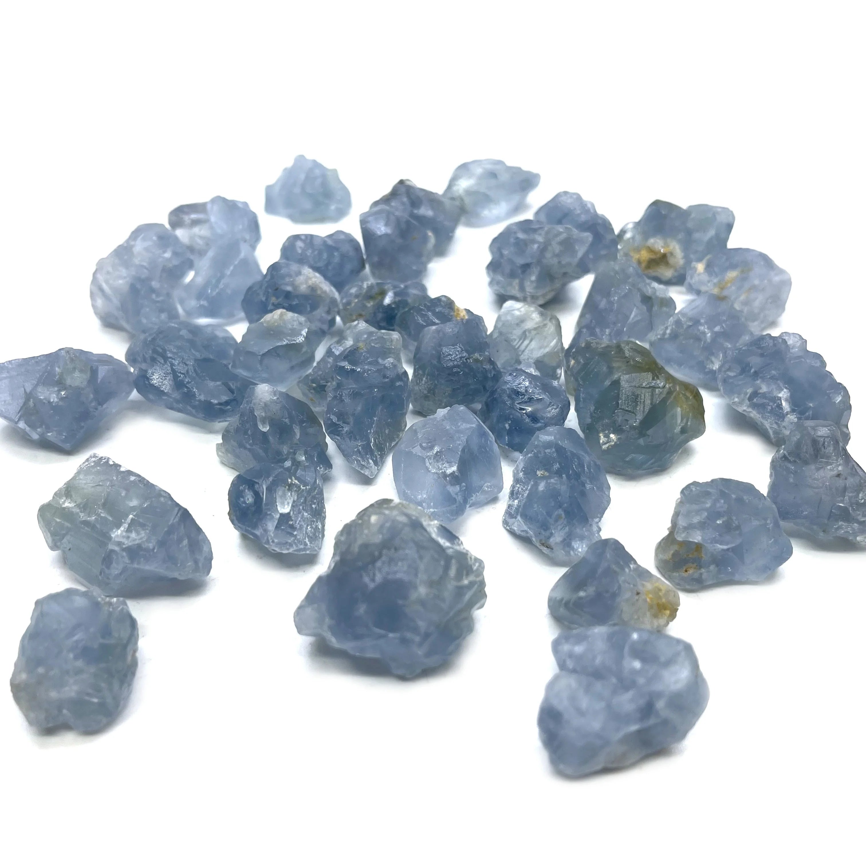 High Quality Natural Meditation Gemstone Caribbean Calcite Sky Blue Celestite Rough Stone for Meditation Decor