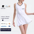 Xsunwing High Quality Outdoor One Piece Lightweight Racer Back Sleeveless Women Golf Tennis 2 in 1 Dress With Shorts WLWLYQ01