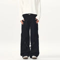 Autumn Winter Woolen Casual High Street Cargo Pants Comfortable Lightweight Long Embroidered Flat Colored Featuring Poches