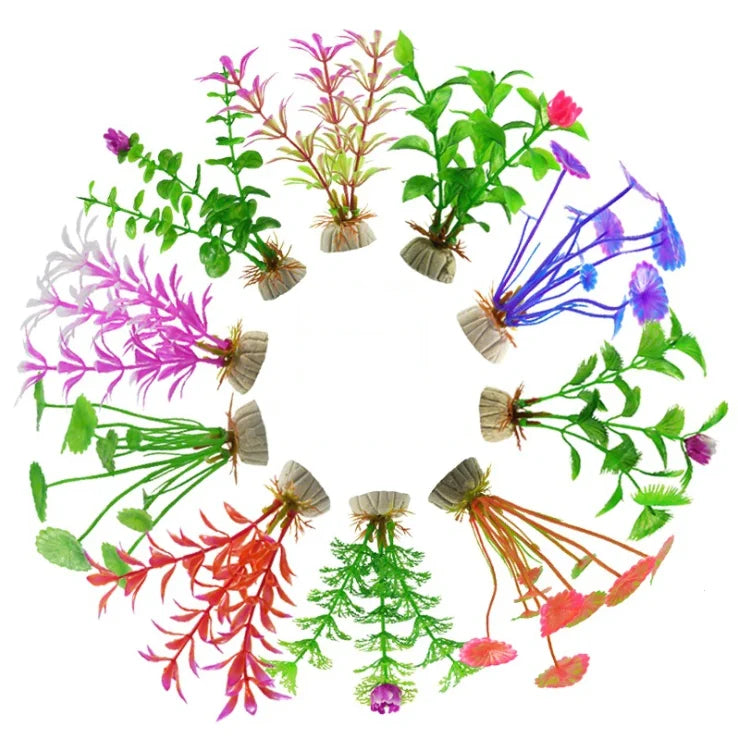 Fish tank Decoration Supplies Artificial Simulation Plastic Flowers Landscaping Aquarium Plants
