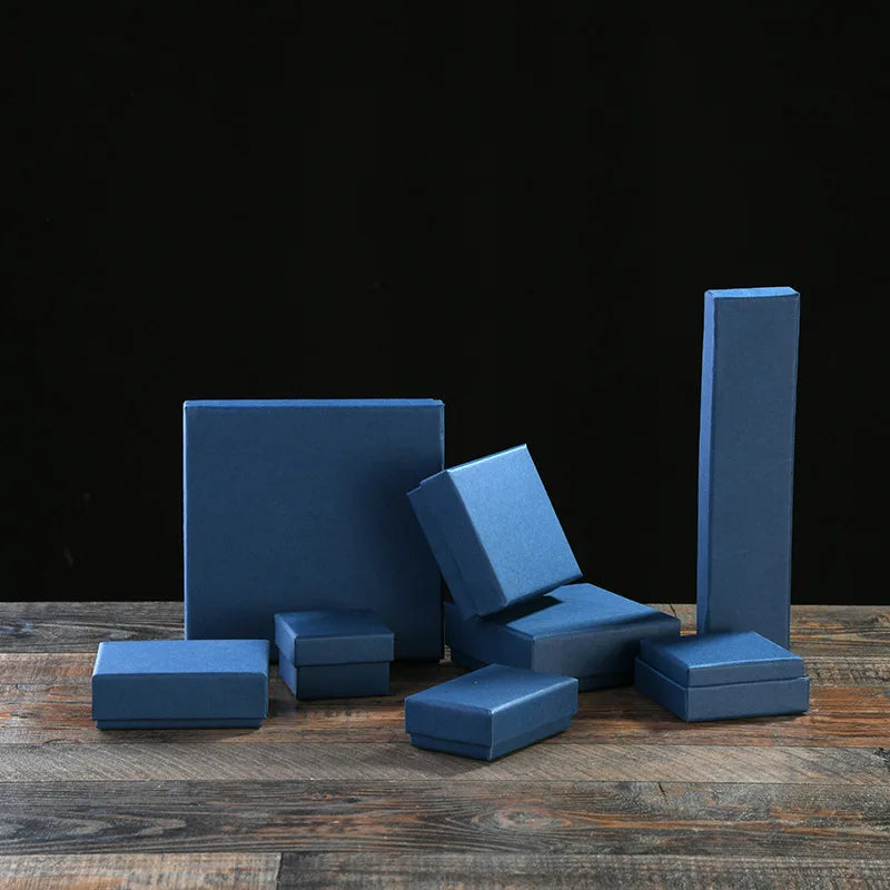 Wholesale Eco Friendly Custom Logo Jewelry Storage Box Small Luxury Blue Mini Velvet Packaging Paper Coffret Jewelry Sliding Box
