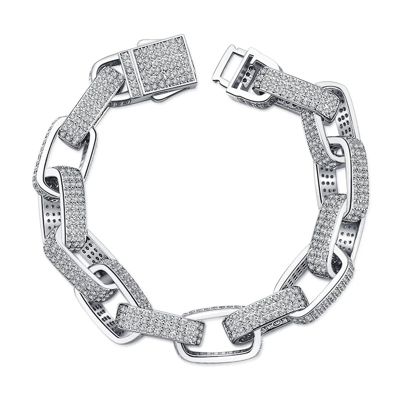 Basic Men's Bracelet Trend Hip Hop Jewelry Cool Cuban Chain Ice Out Diamond Bracelet