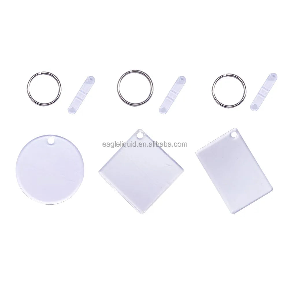 Factory Wholesale Blank Custom Double Sided Plastic Clear Round Acrylic Sublimation Keychain