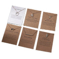 Fashion Creative Gift Gold Charm Pendants Good Luck Karma Balance Make a Wish Card Lady Women Necklace Jewelry for Girls