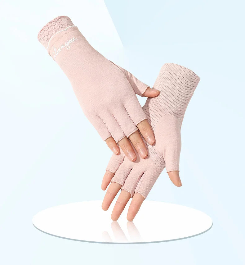 Cheap High Quality Lace Cuff Touch Screen Gloves Sunscreen Gloves