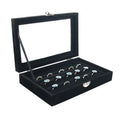 Hot Selling Portable Jewelry Box Ring Display Flannel Jewelry Storage Box Black Ring Box