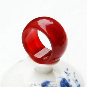 Certified Factory Direct Sale Jade Agate Ring Wrapped Silk Jade Pull Ring Male and Female Chalcedony Handicraft