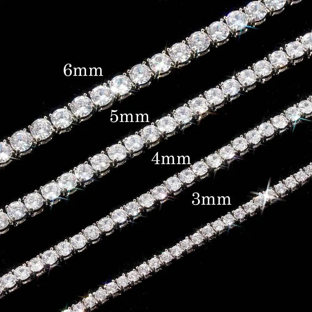 Wholesale Gold Plated Tennis Link Chain Necklaces Hiphop Cubic Zircon Jewelry for Men Women for Weddings Engagements Gifts