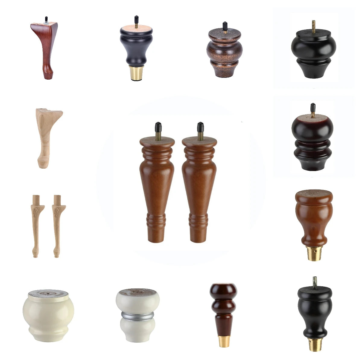 15 Cm Inch Wood Trapeze Tapered Furniture Leg Wooden Furniture Feet Replacement Legs Screws for Cabinet Chair Coffee Table Legs
