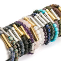 Personalized Wish Intention Bracelet Hidden Message Turquoise Purple Beaded Stretch Cuff Bracelets Wholesale