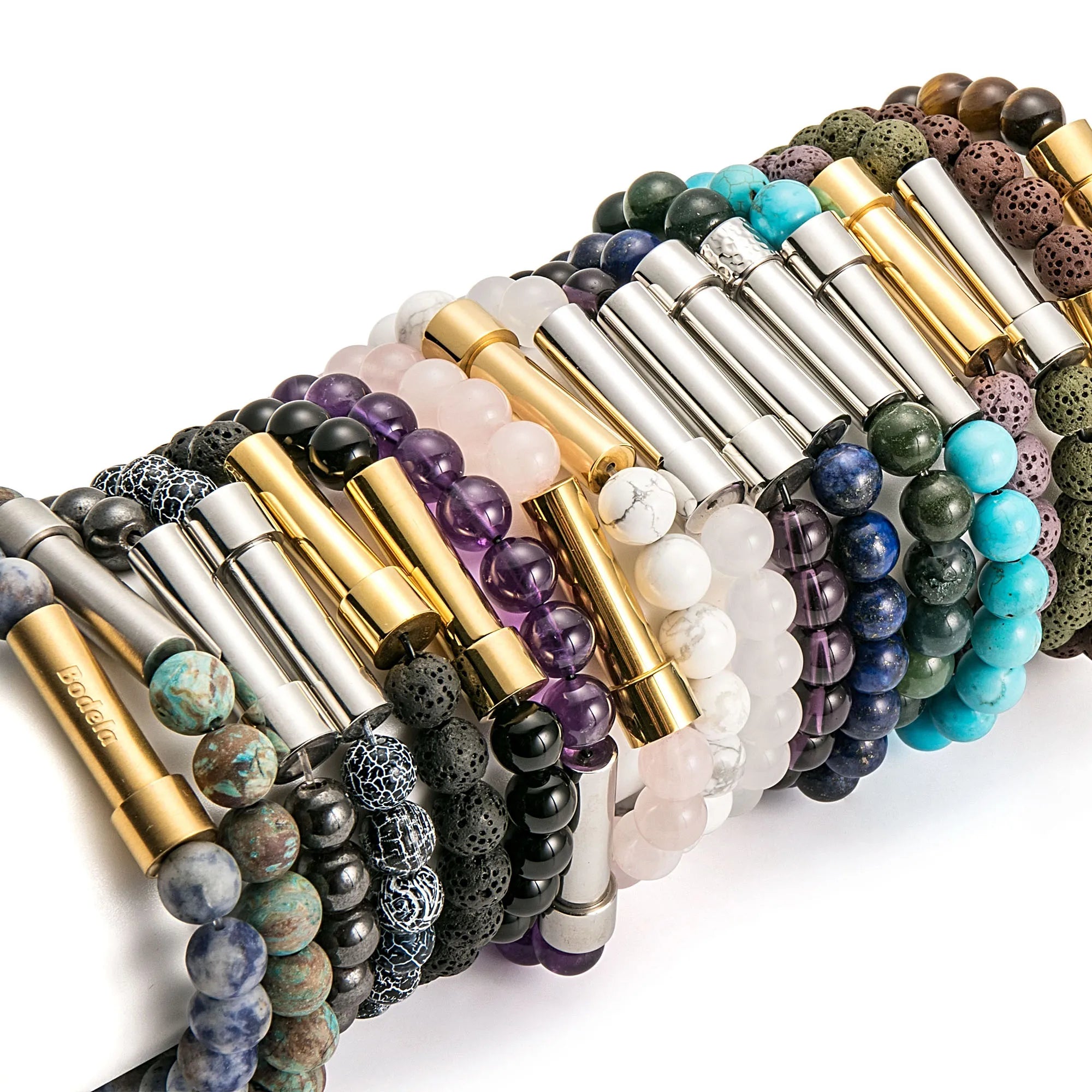 Personalized Wish Intention Bracelet Hidden Message Turquoise Purple Beaded Stretch Cuff Bracelets Wholesale