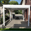 Sturdy Durable Aluminum Louvered Roof Pergola with Waterproof Powder Coated Finish LED Customizable Size & Color for Balcony