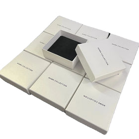 Customized White Lid Bottom Paper Jewelry Box Use to Ring Earring Pendant Necklace