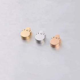 Stainless Steel 18K PVD Gold Plated Snowman Small Horizontal Hole Charms Beads for Diy Jewelry Accessories Making Findings