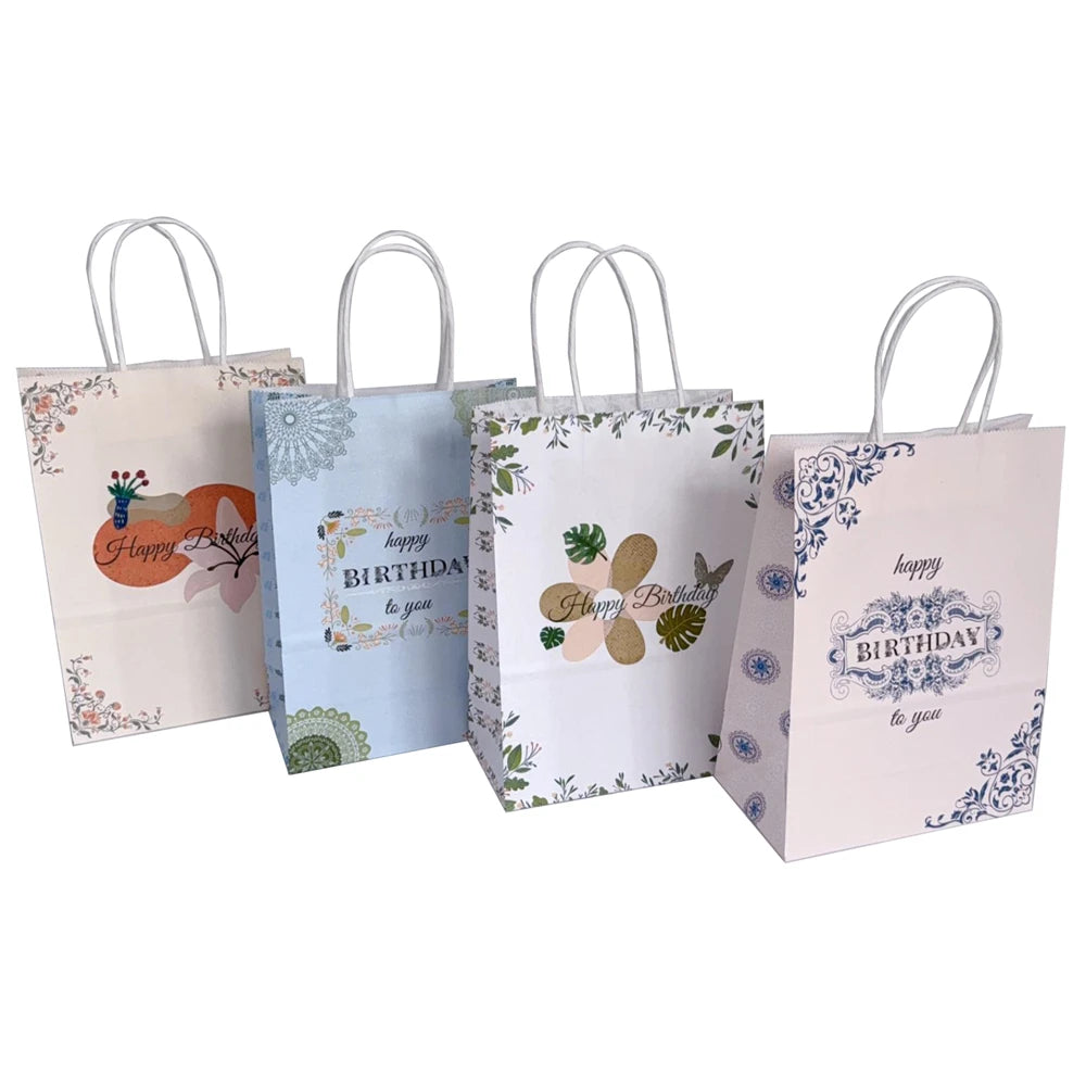 KUAIMA 22*11*27cm Eco-Friendly Kraft Paper Gift Bag Twisted Handles Recyclable Durable Colourful for Birthday Parties Crafts
