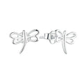 LULUFOCUS S925 Sterling Silver Small Dragonfly Glossy Stud Earrings Ladies Simple Temperament Jewelry Decoration