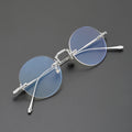 2023 New Factory Stock Glasses Exquisite Hand Carving Craft Frameless Design Round Polygon Optical Glasses Frame Titanium
