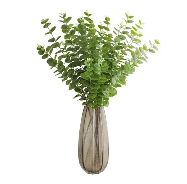 2025 Hot Selling Artificial Eucalyptus Leaves Realistic Handmade Waterproof Christmas Wedding Indoor Decoration 38cm