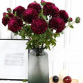 Home decorative 2 heads faux ball chrysanthemum artificial dahlia silk flowers for sale