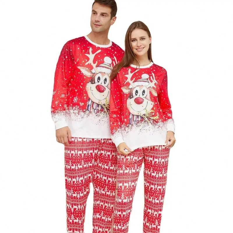 2024 Hot Selling Christmas PJs Sets Family Matching Outfits Winter Print Christmas Pajamas for Women