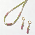 Beaded Necklace Earrings Set Jewelry Natural Stone Beads Freshwater Pearl Waterproof Women Jewelry 2024 New Girl Gift