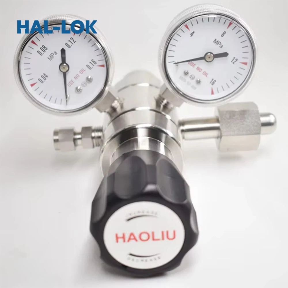 Pneumatic Stainless Steel Dual-Stage Pressure Reducing Regulator Gas N2 Inlet Pressure 0-3000psi Outlet Pressure 0-120psi