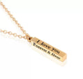 Wholesale Custom Name Stainless Steel Wishing Column Pendant Necklaces Black Silver Gold Rhodium Plated Link Jade Couple Jewelry