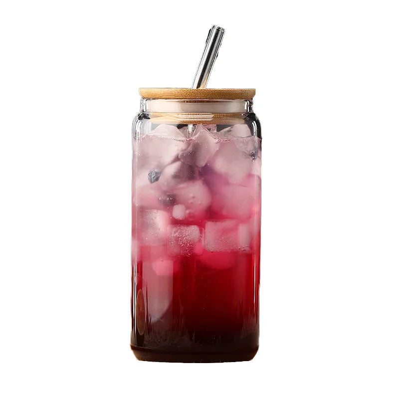 USA Warehouse 12oz Frosted Clear Glass Beer Cup with Minimalist Design Eco-Friendly Sublimation Blanks Lid/Straw Tea Party Use
