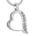 Stainless Steel Heart Cremation Jewelry Necklace Pet Human Enamel Heart Crystal Sides Ashes Urn Memory Pendant Holder Cremation